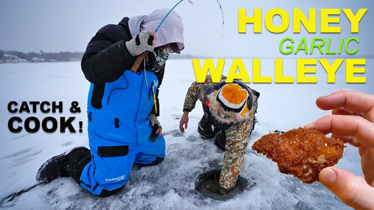 Catch & Cook Honey Garlic Walleye! (ice fishing 2025)