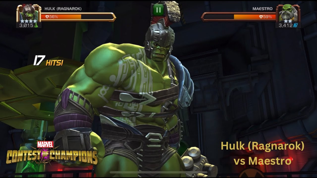 Marvel Contest of Champions Hulk (Ragnarok) vs Maestro Gameplay