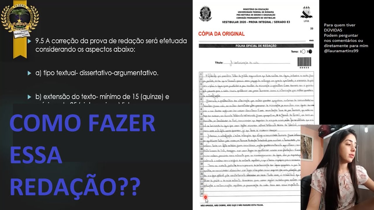 Vestibular UFRR, REDAÇÃO