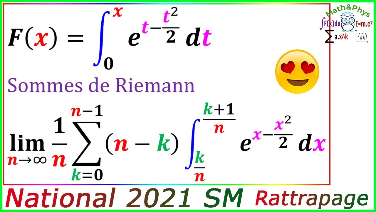 Intégrale de Riemann - Somme de Riemann - Calcul Intégrale - Examen National 2021 SM
