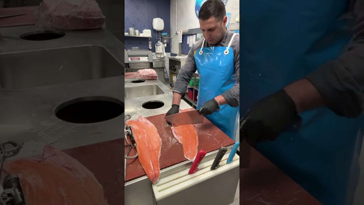 Preparando salmones 