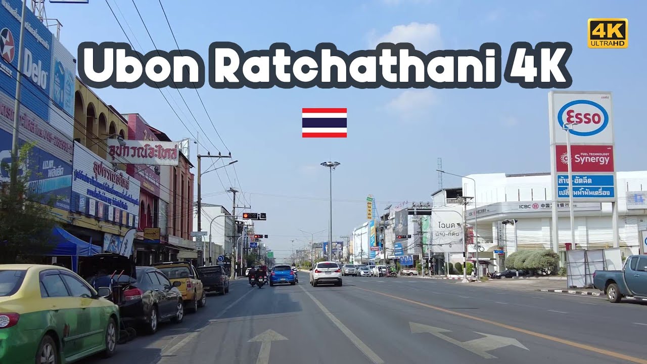 Driving 4K 🇹🇭 downtown Ubon Ratchathani Province 2023 Thailand