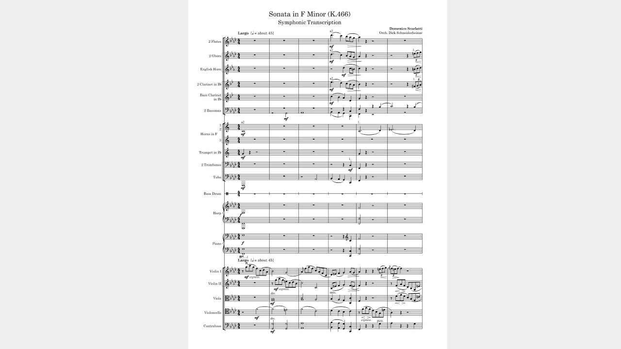 D. Scarlatti Sonata (K. 466) - Symphonic Transcription