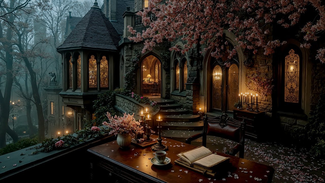 You're Reading Nook at the Silent Gothic Balcony | Dark Academia Ambience & Spring Melancholy