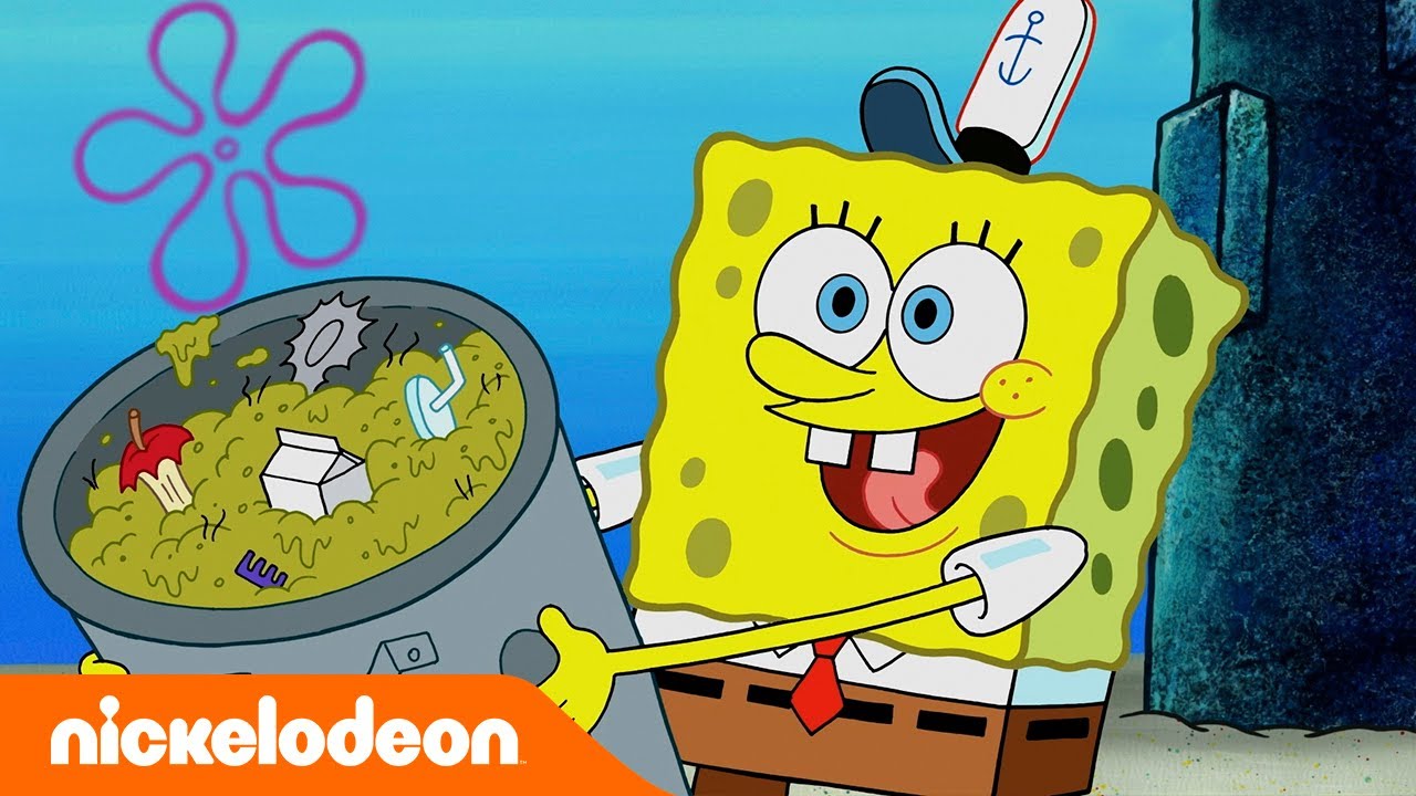 SpongeBob | SpongeBob dan Squidward jadi Petugas Kebersihan!| Nickelodeon Bahasa