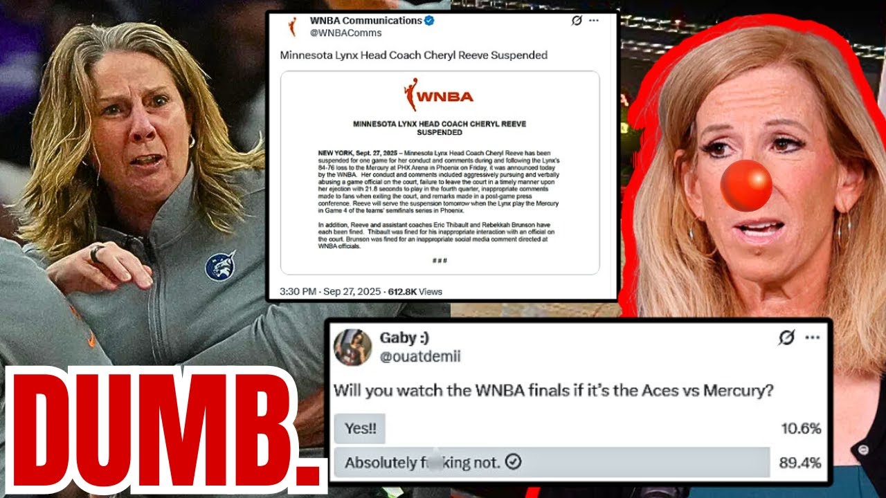 WNBA отстраняет Шерил Рив от участия в четвёртом матче плей-офф! Спортивные болельщики НЕ ВЕРЯТ ф...