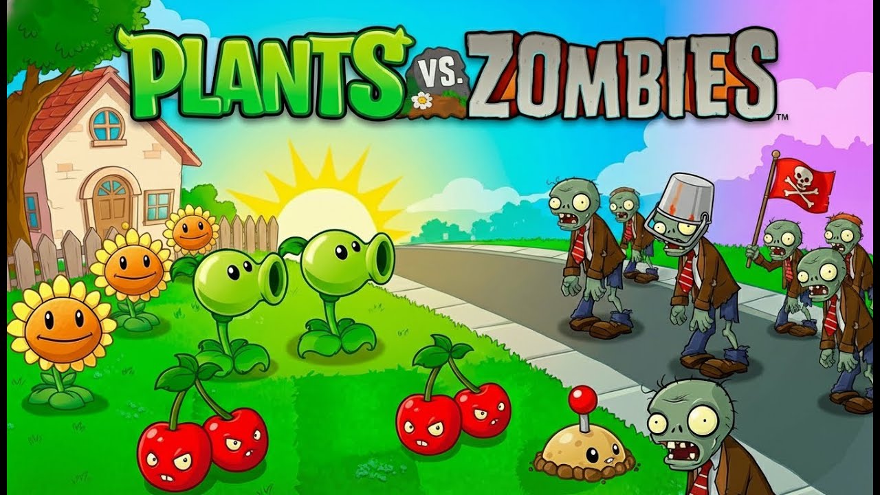 Jugando pvz 1