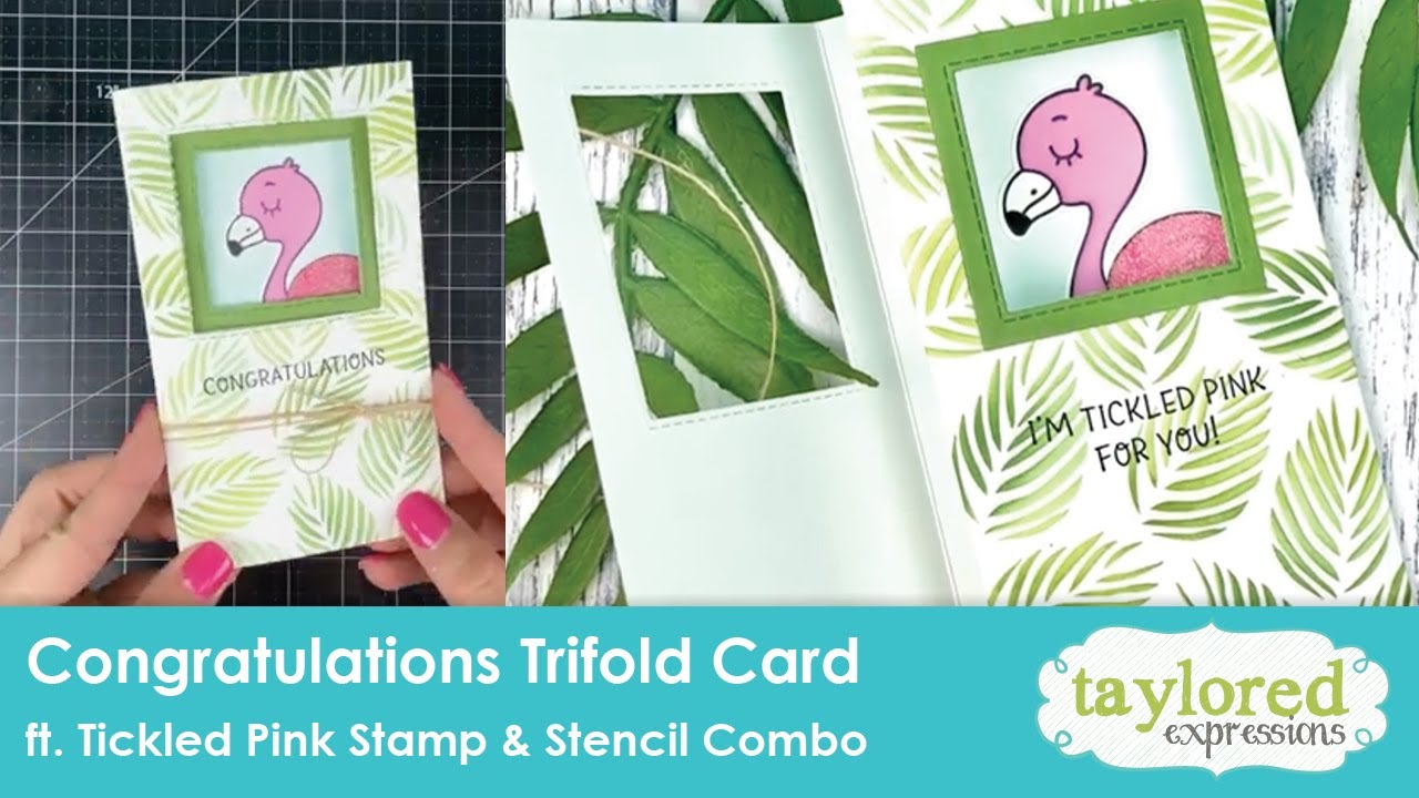 Tickled Pink Stamp & Stencil Combo | Trifold Card | Taylored Expressions