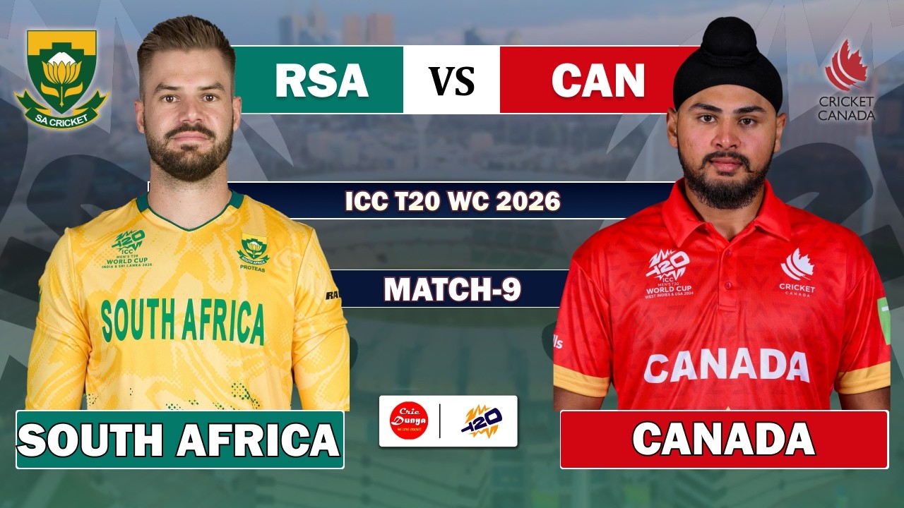 LIVE: South Africa vs Canada, 9th T20 World Cup | Live Cricket match • SA vs CAN Match Comentary CAN