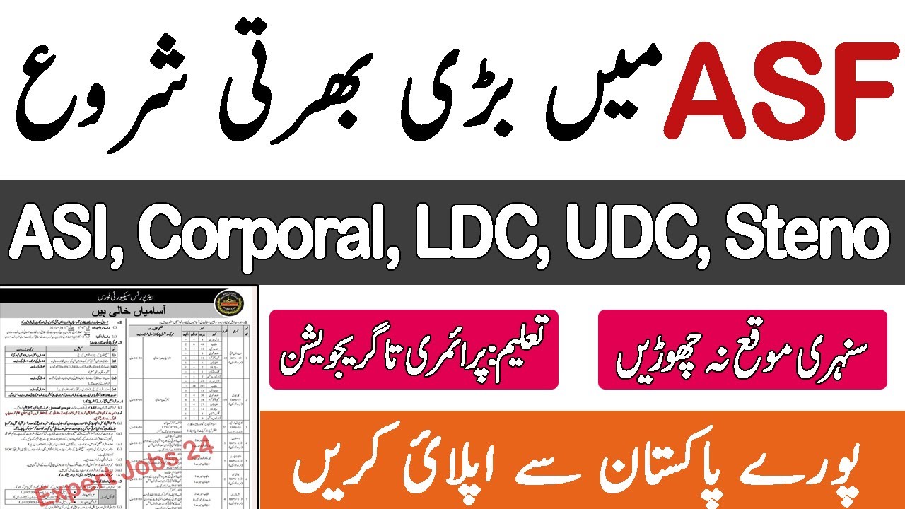 ASF Anounce 2 Thousand Plus Jobs 2021 For Male & Female For All Pakistan