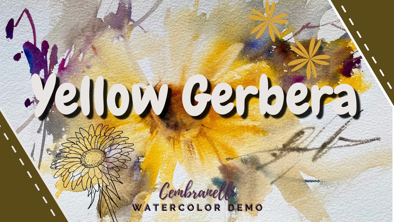 Yellow Gerbera - Watercolor/Aquarela-Demo