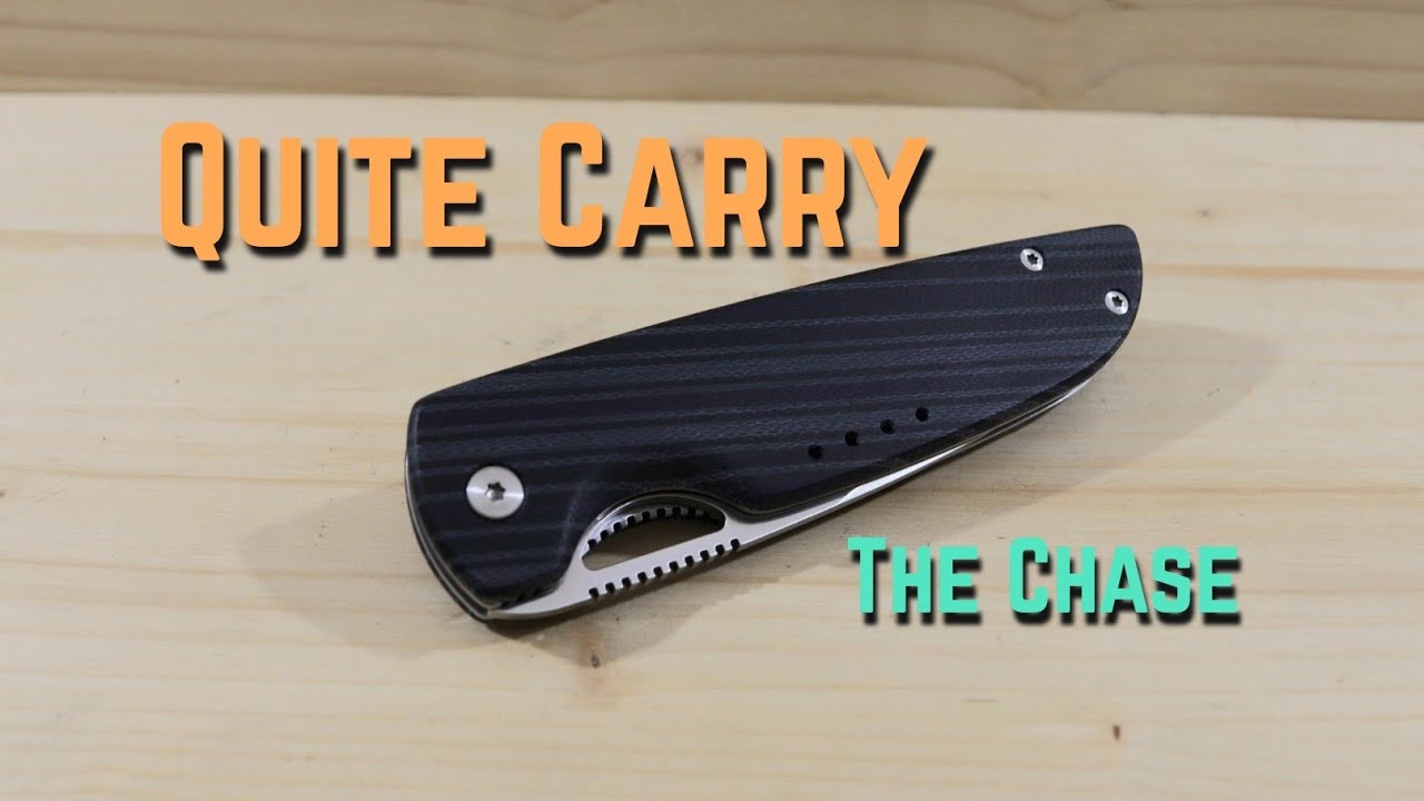 Quiet Carry The Chase Pocket Knife W/Custom G-Carta Scales!!!(Knathan's Knives)