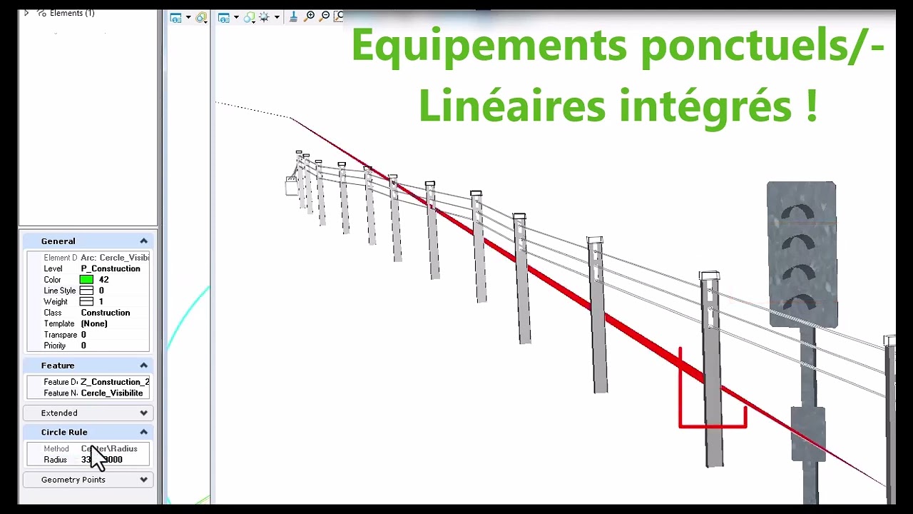 Calcul automatique de distances de visibilit&eacute; sur &eacute;changeur avec OpenRoads Designer