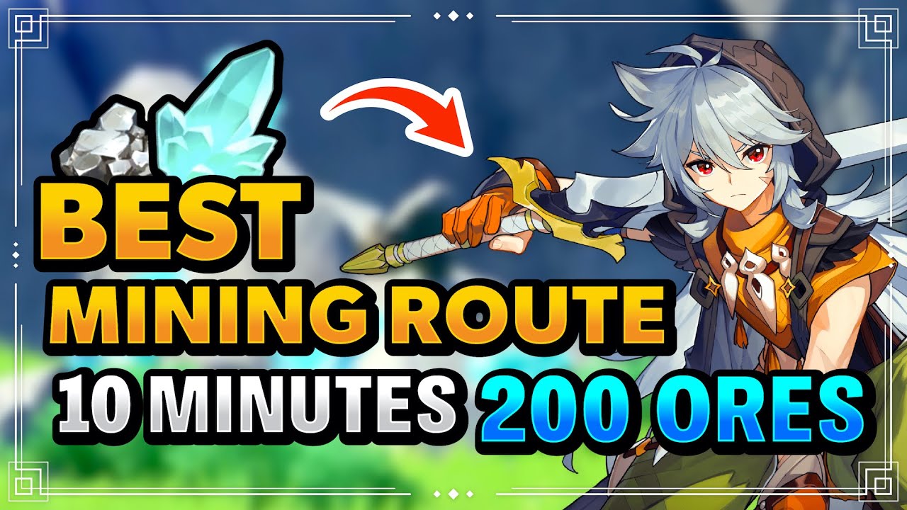 Genshin Impact Best Mining Route / Path 10 Minutes 200 Ores!! Fast and Efficient Mining Locations