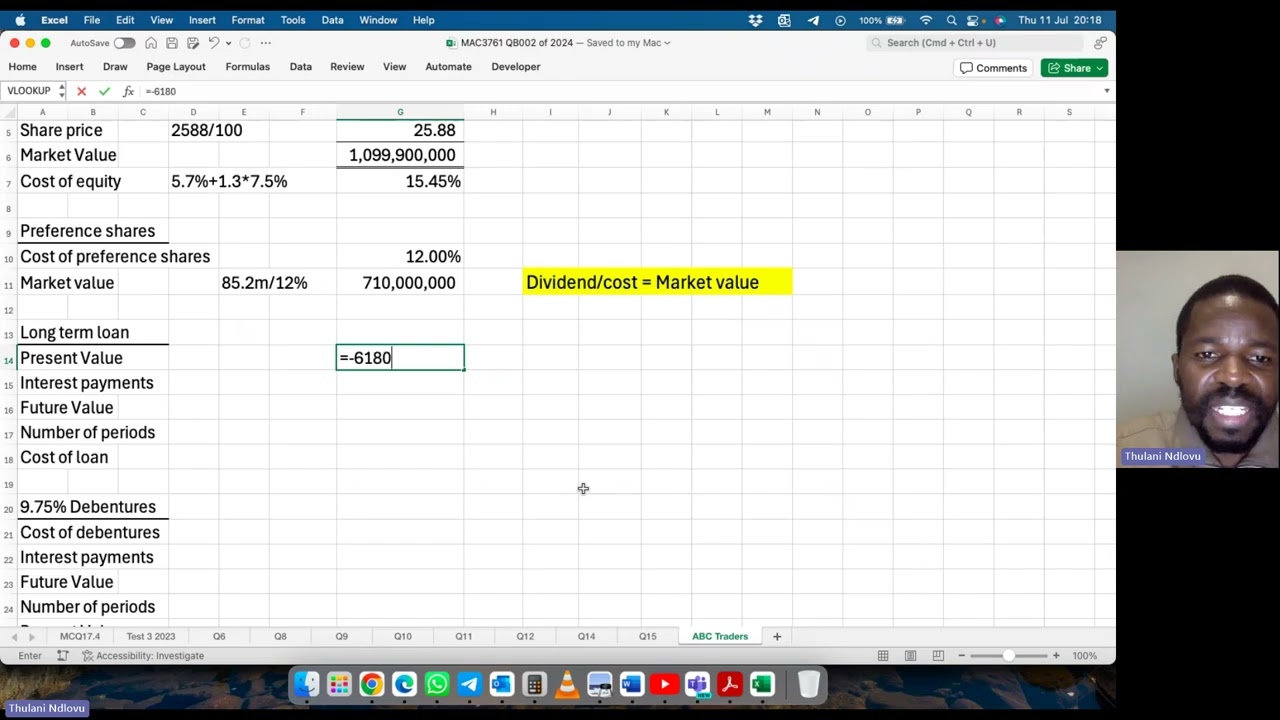 MAC3761 ABC Traders 2024  Weighted Average Cost of Capital -Practice Question - Full Version B