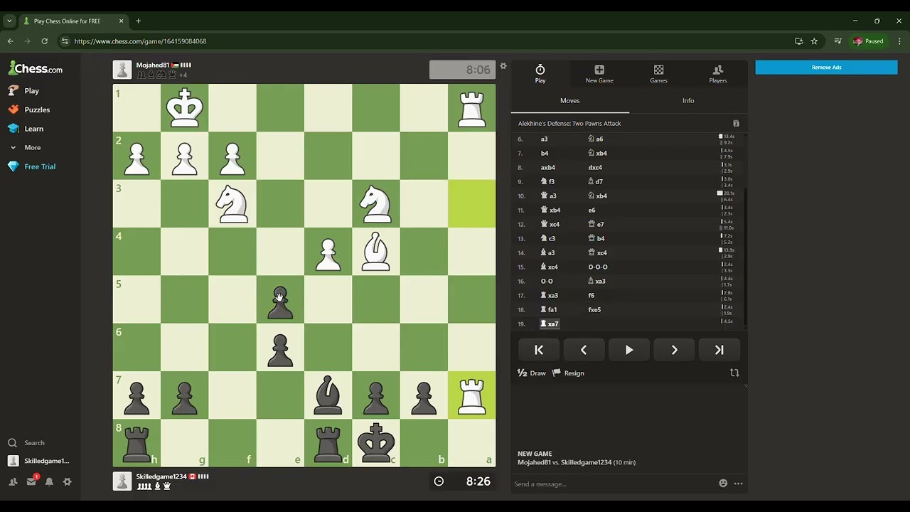 Minecraft youtuber playing chess. Part1