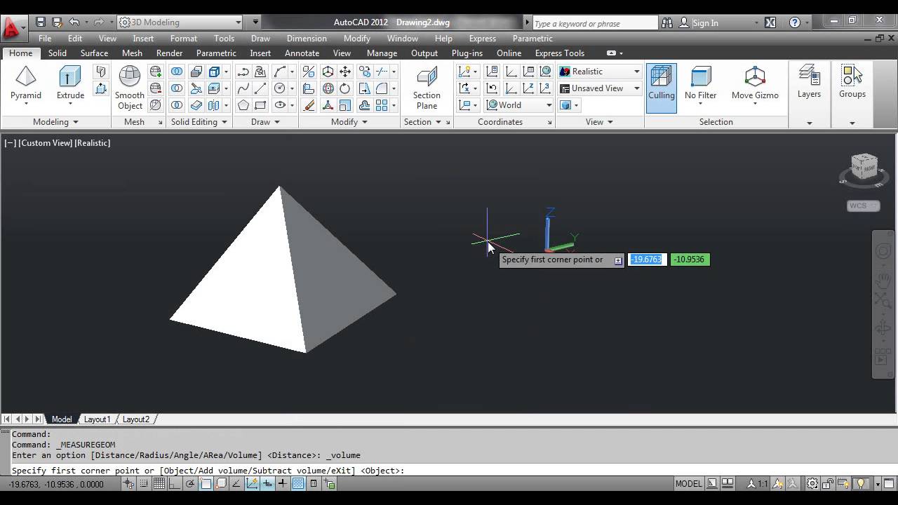 The VOLUME Command - AutoCAD