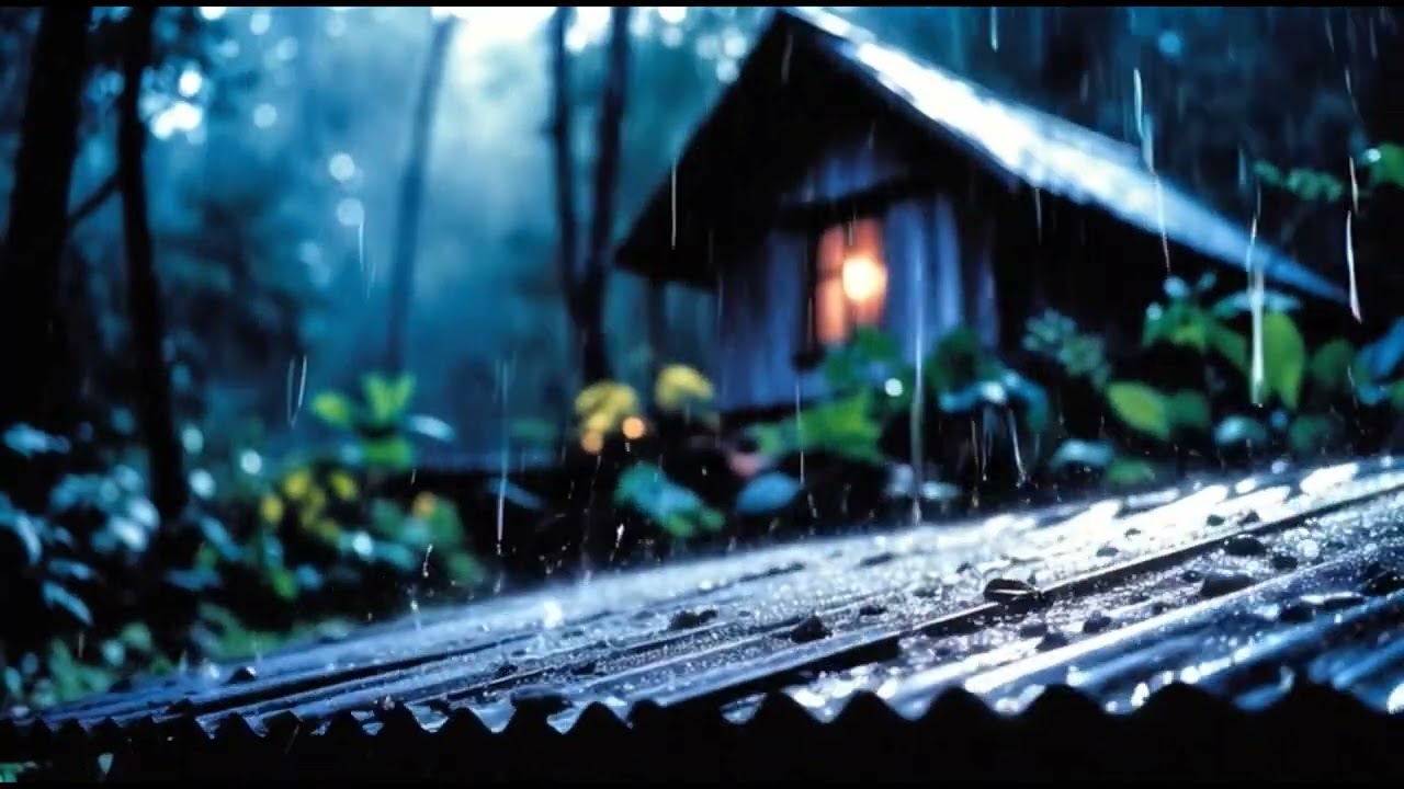 Serene Sleep: Rain on a Tin Roof, Distant Thunder Rolls & Gentle Bird Songs