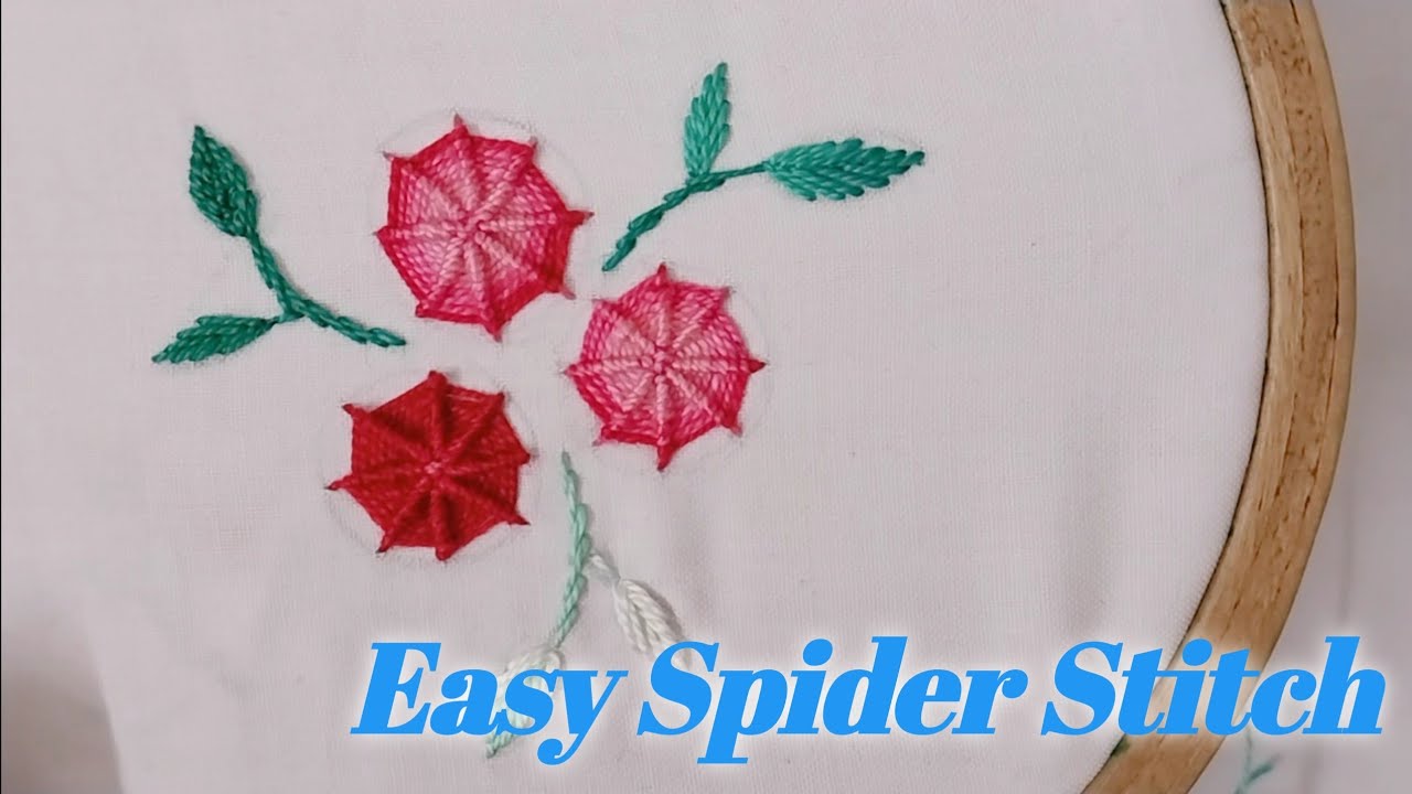 Beautiful Spider Stitch| Easy Flower Stitch Tutorial for Beginners @NBHandEmbroiderystitchingtutor 