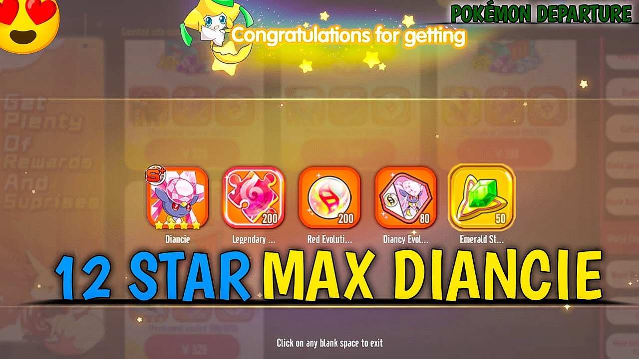 MEGA DANCE EVOLVE 🤯 & 12 STAR MAX | POKEMON DEPARTURE VIP 1 TO 18 FREE💗