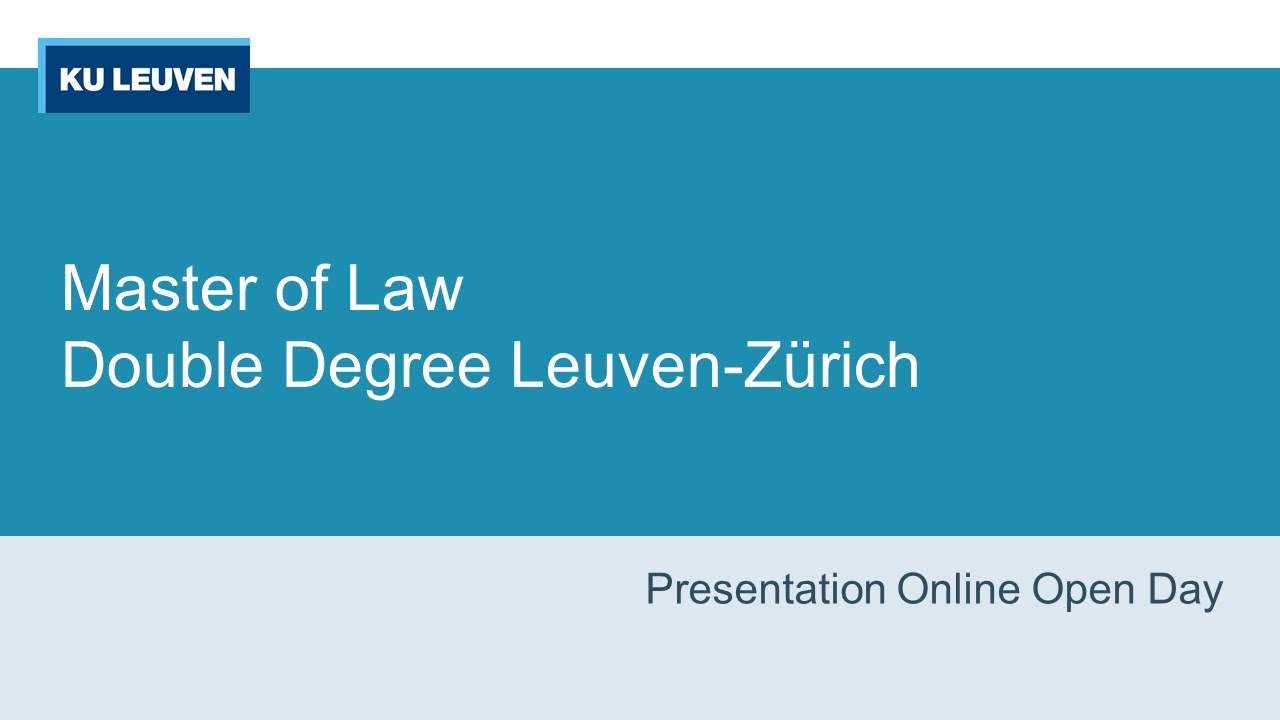 Master of Law Double Degree Leuven-Zürich