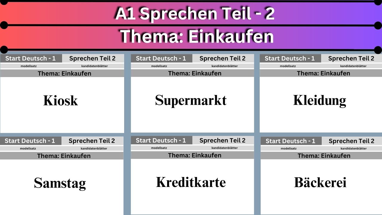 Thema Einkaufen Sprechen Teil 2 | German Goethe A1 Exam |