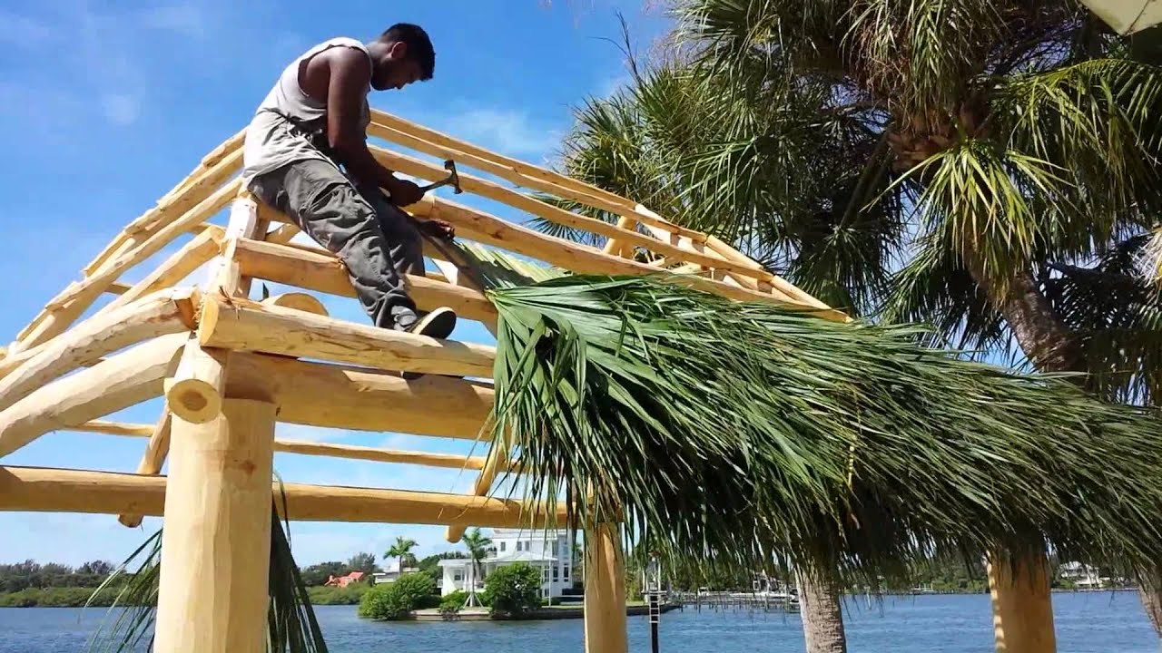 The Seminole Indians built us this incredible tiki hut made out of cypress logs #tiki #island #viral