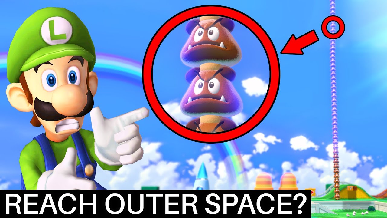 Stacking Goombas so High it Reaches the Stratosphere in Super Mario 3D World + Bowser's Fury