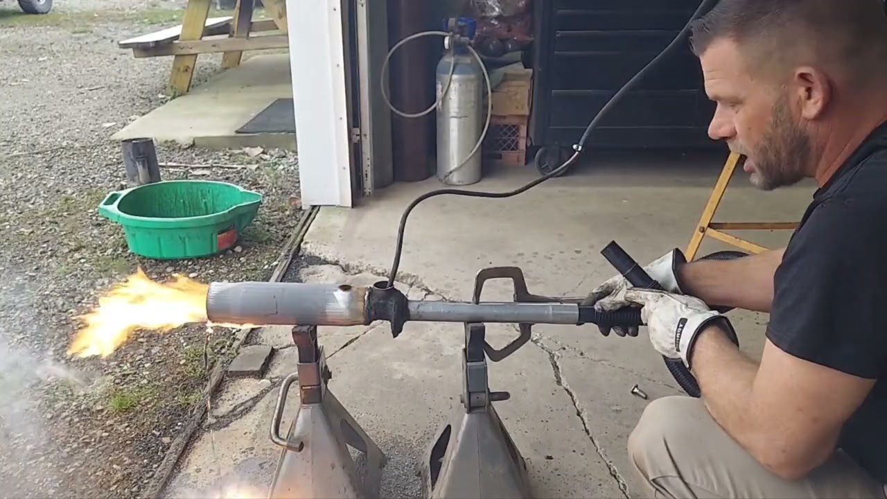 Waste oil horizontal forge burner