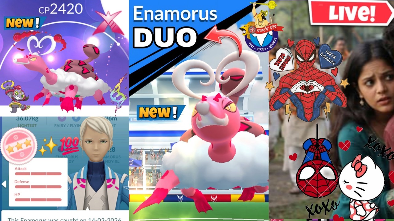 Hunting✨️Hundo Therian Enamorus & Bajrang Dal On Raid Day Pokemon Go