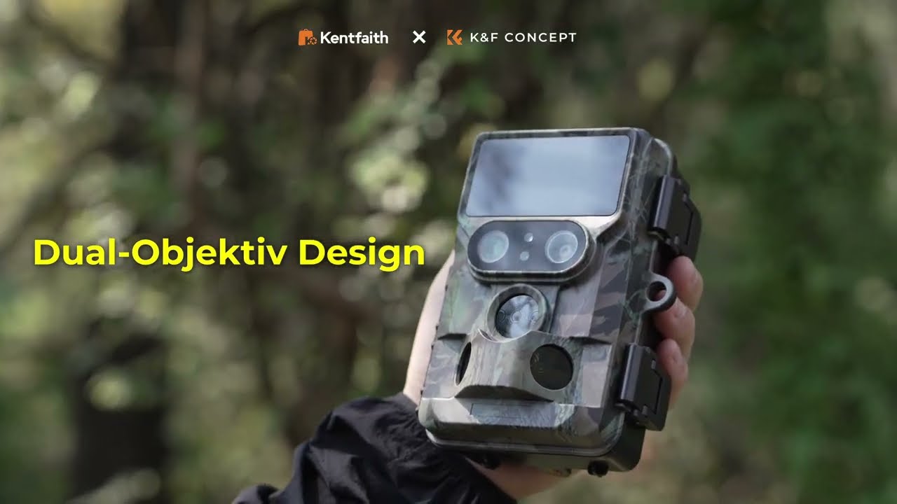 4K Wildkamera mit zwei Objektiven 48MP WiFi Bluetooth Jagdkamera Sternenlicht Nachtsicht Bluetooth