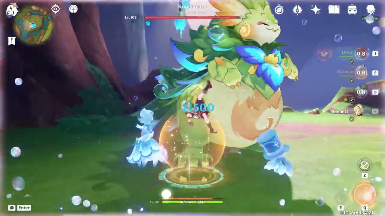 Diluc showcase? (C4R1 Benny Furina Xilonen)
