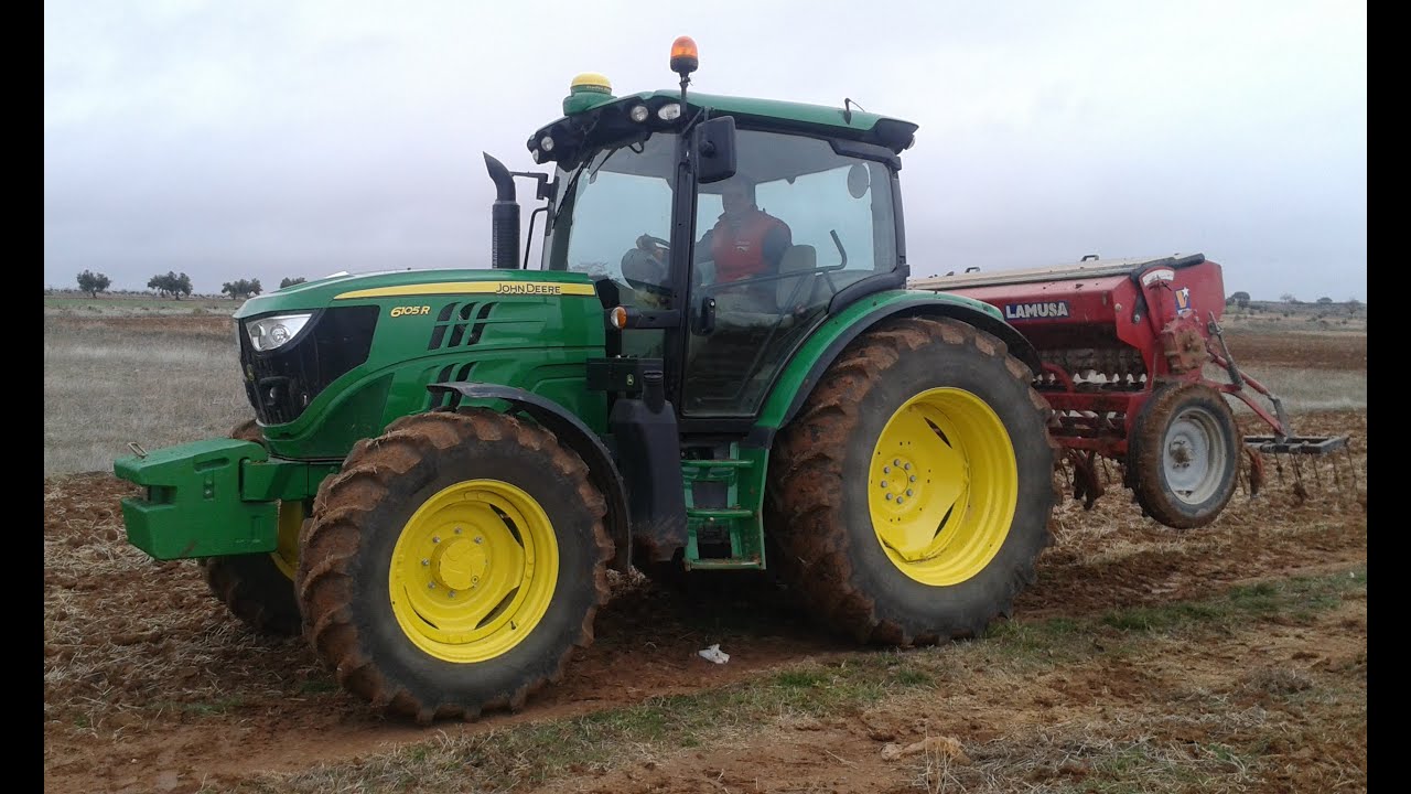 John Deere 6105 R y Lamusa//Sementera de trigo