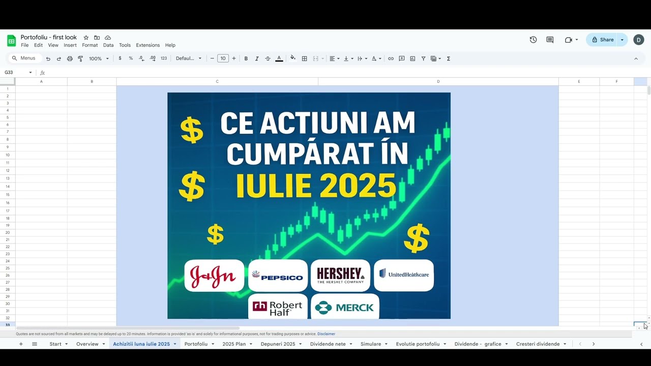 Ce ACȚIUNI am CUMPĂRAT &icirc;n IULIE 2025 | 6 companii cu dividende atractive | Bursa din SUA
