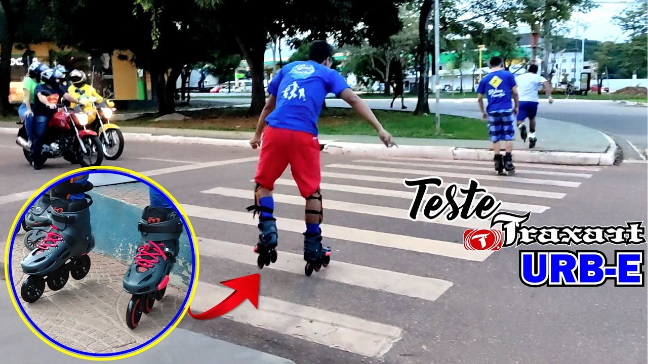 TESTE NAS RUAS COM O PATINS TRAXART URBE - VIDEO ESTÁ INCRIVEL PERCURSO URB-E 110mm