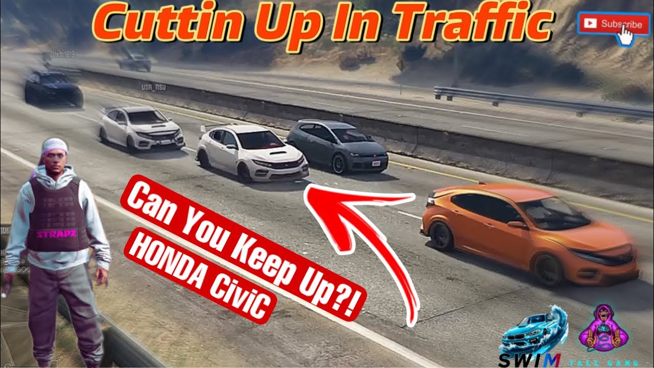 CAN YOU KEEP UP?! Cuttin Up In Traffic With SWIM Crew - GTA V No Hesi