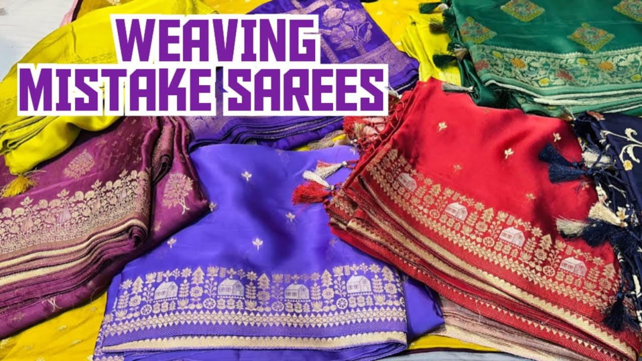 WEAVING MISTAKE SAREE AT MANUFACTURING PRICE😱😱 SINGLE PC AVAILABLE  #saree #shortsfeed #varanasi 