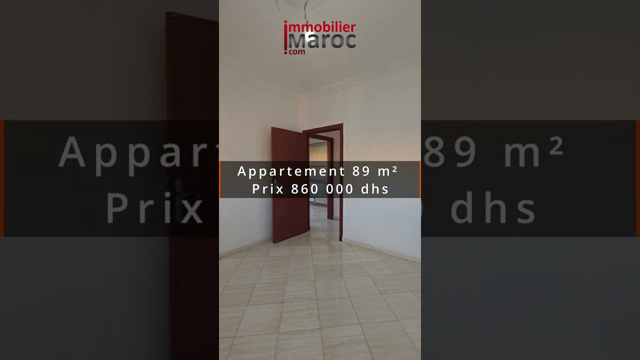 Opportunité à ne pas rater Appartement 89 m² à vendre prix 860 000 dirhams