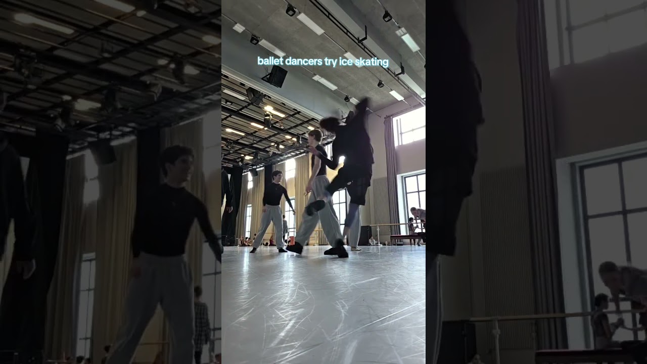 dancers try figure skating #balletdance #dancerlife #dancer#ballerina#ballet #figureskating