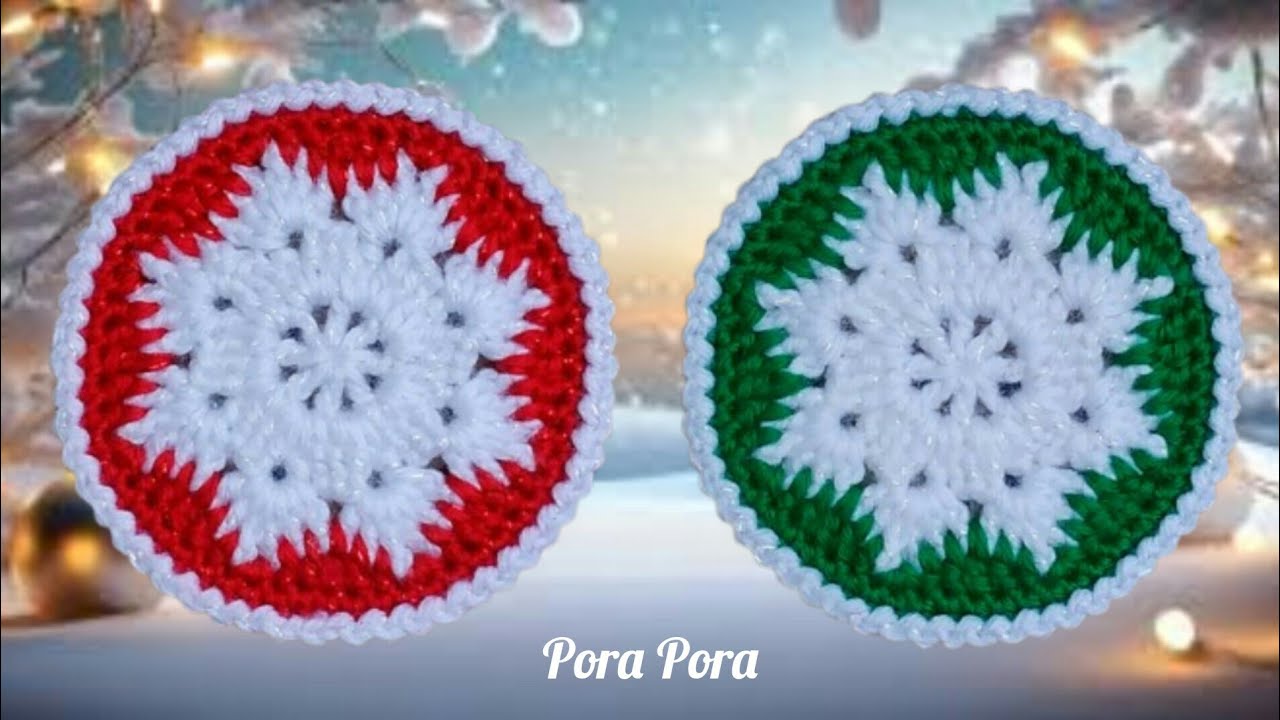 Crochet Snowflake Coaster I Crochet Winter Coaster I Crochet Flat Coaster