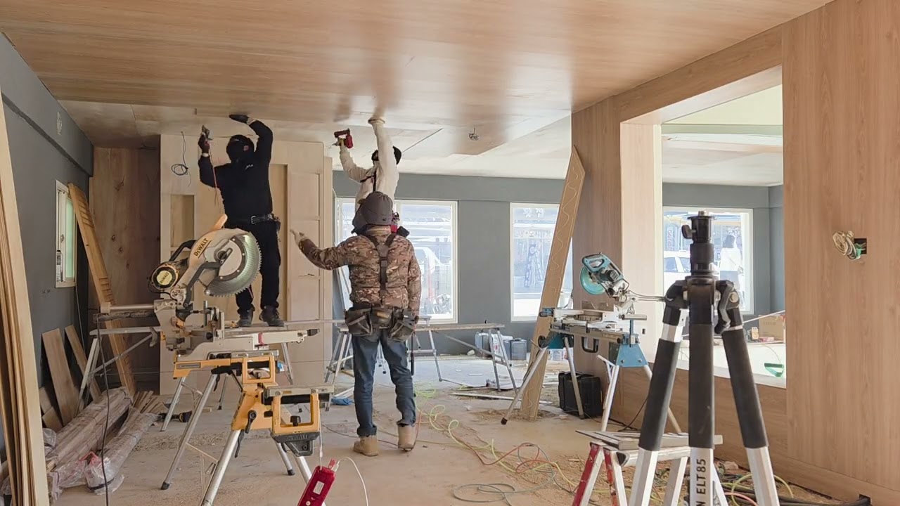 낙산 식당가 천장 루바작업#인테리어 #리모델링 