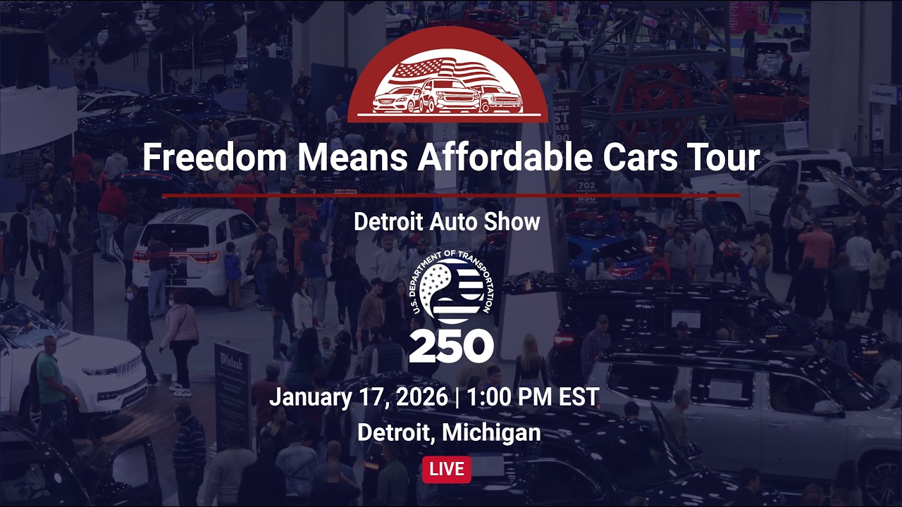 Secretary Duffy Speaks with the Press at the Detroit Auto Show