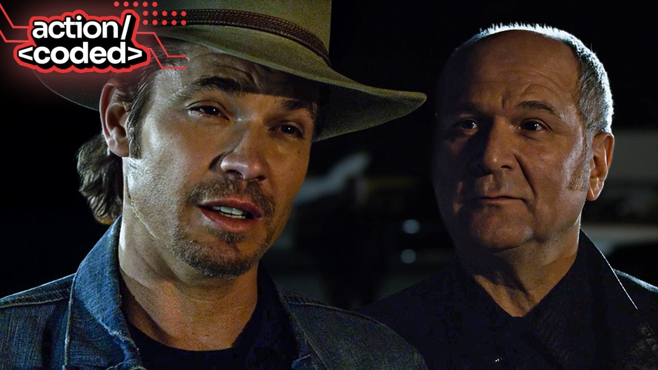 justified (2013) - raylan walks away as augstine's limo is blown to pieces