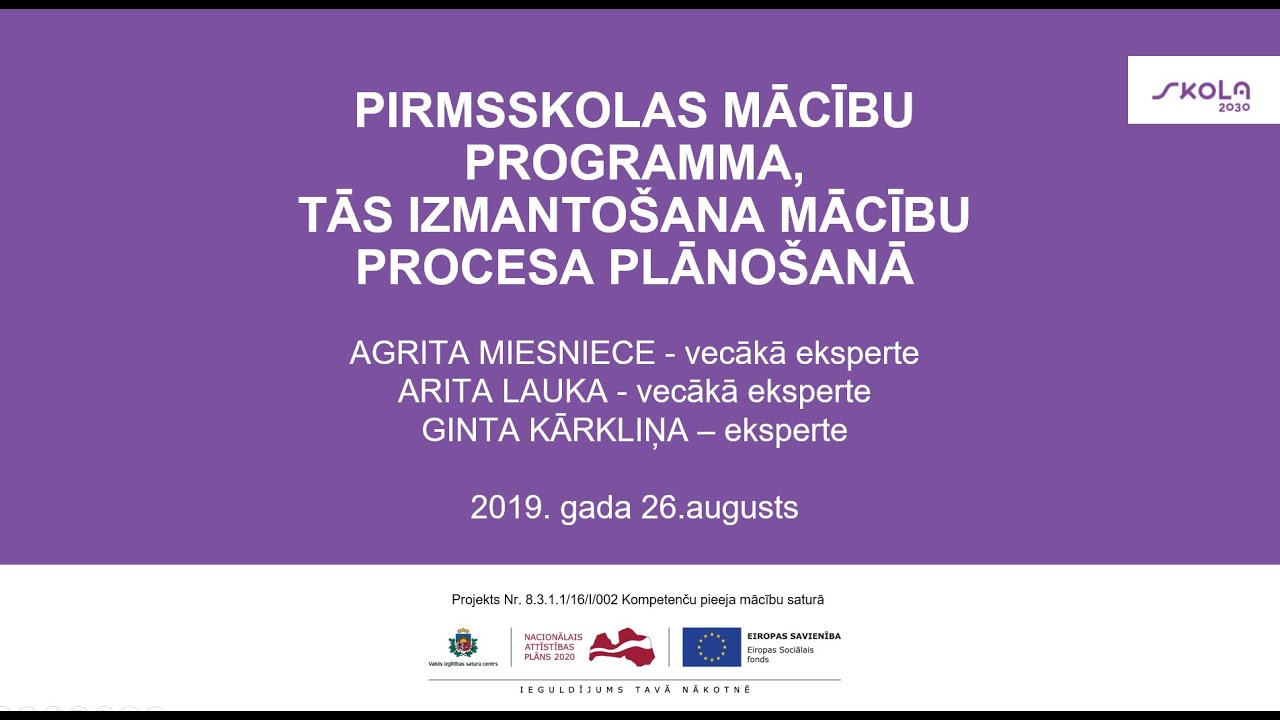 Pirmsskolas mācību programma