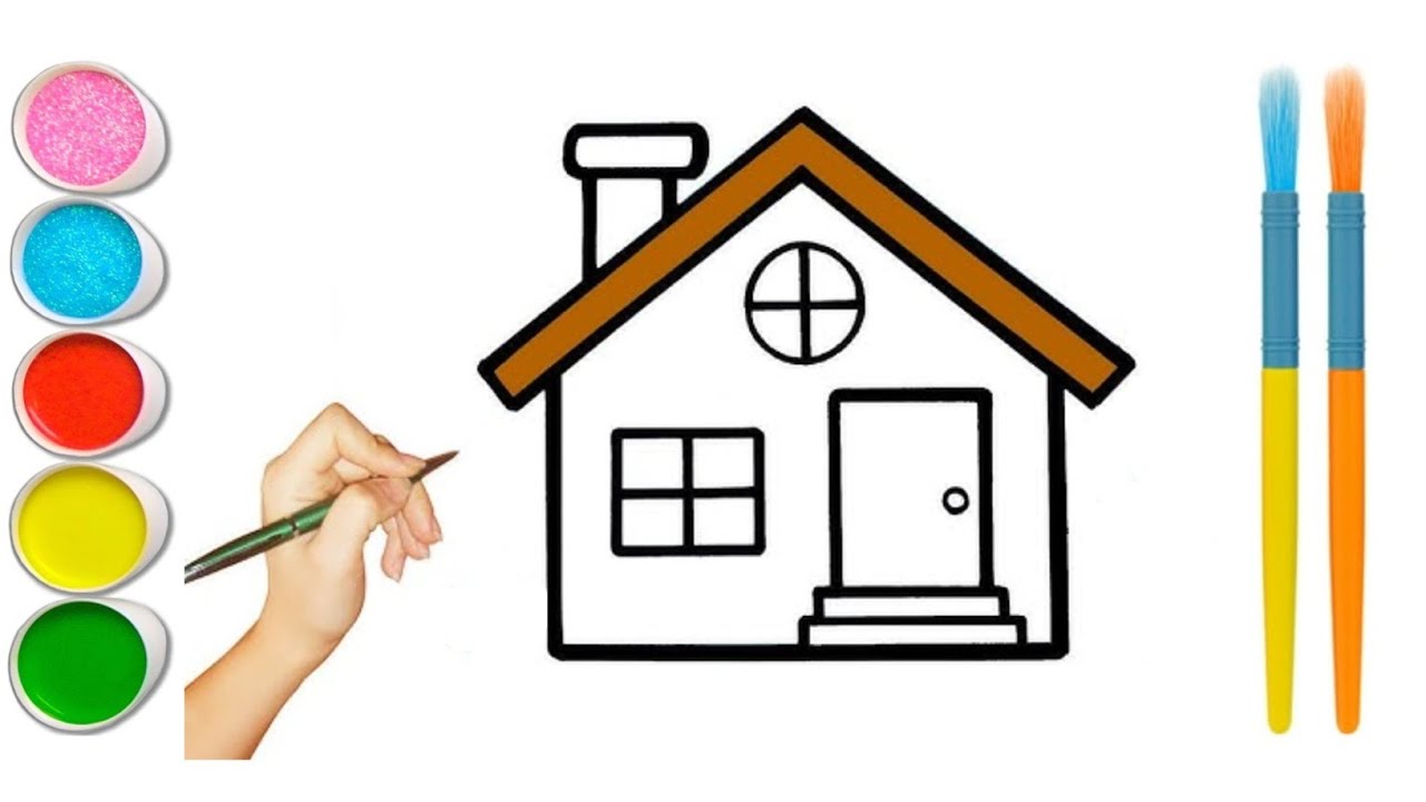 House drawing || How to draw a simple house step by step || House drawing for kids || #housedrawing 