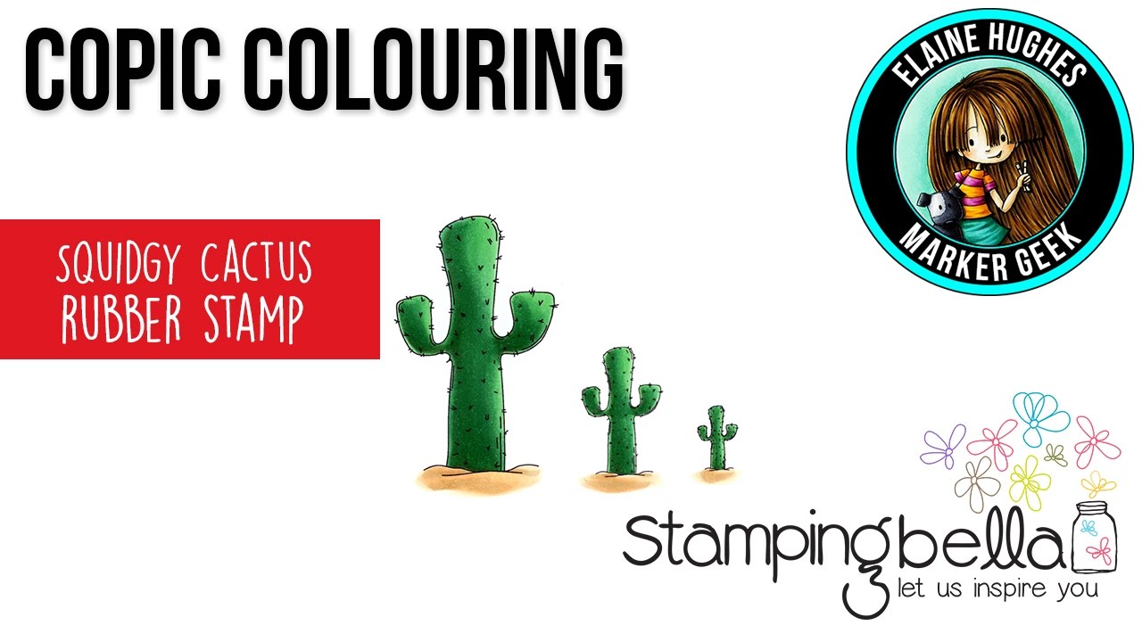 Copic Coloring Stamping Bella 2017: Squidgy Cactus rubber stamp set