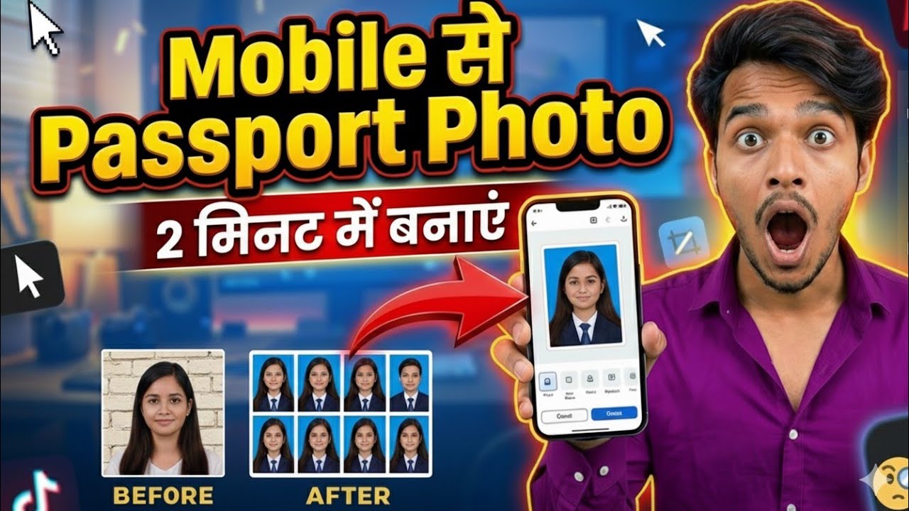 Mobile Se Passport Size Photo Kaise Banaye || How to make passport size photo from mobile || 
