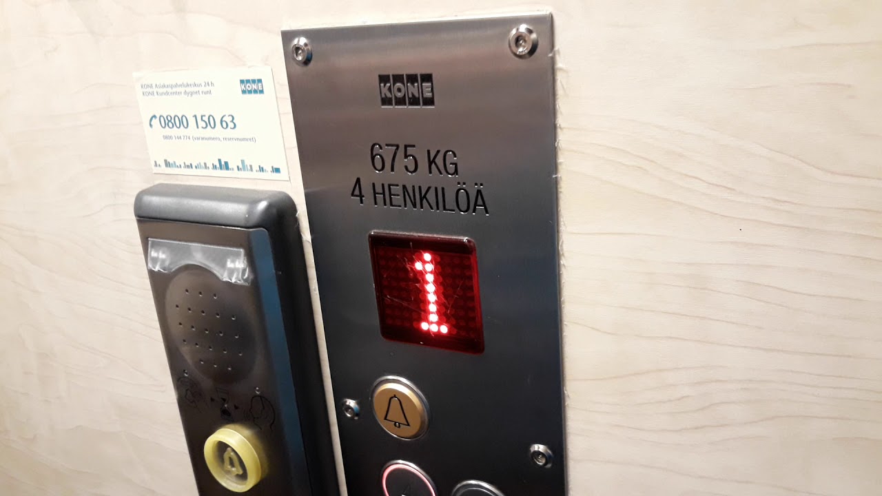 2007 KONE-Motala MRL&CWL Chain-Driven Elevator at Rouskunkatu 19A, Sienimäki, Imatra, Finland