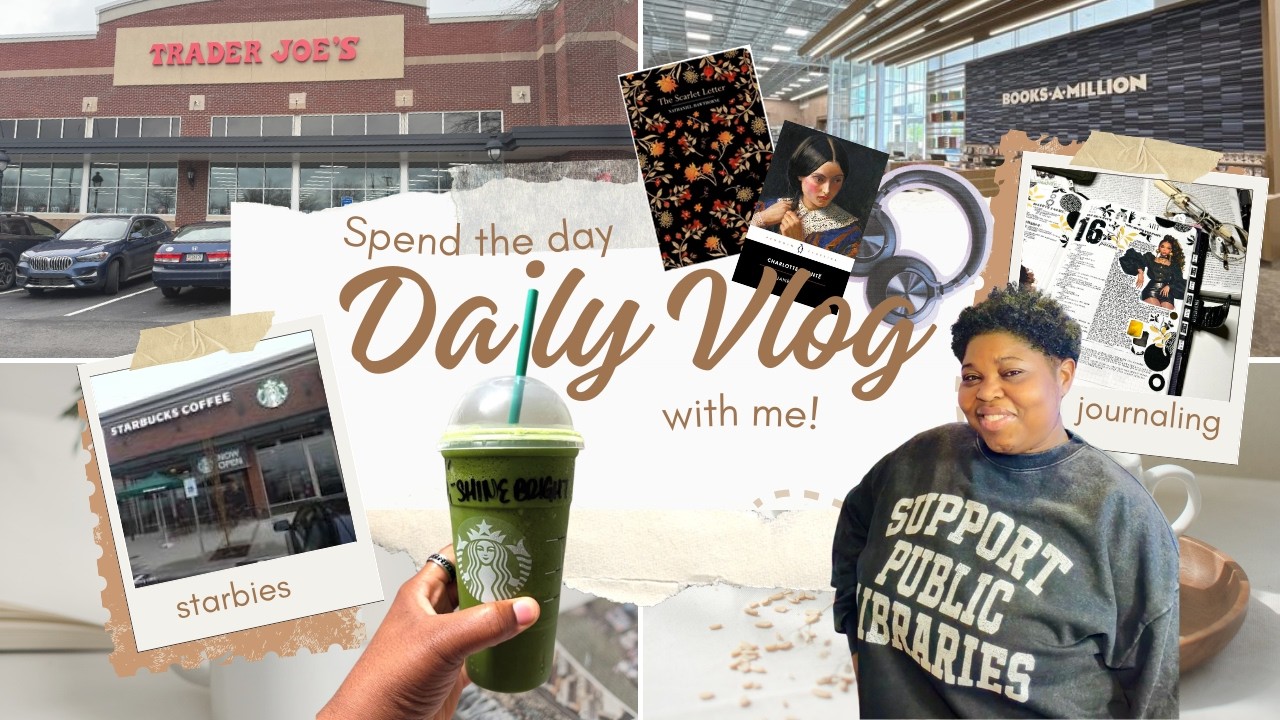 Trader Joe’s Grocery Run, Book Haul & Starbucks ☕ | Journaling My Day #lifestylevlog #selfcare
