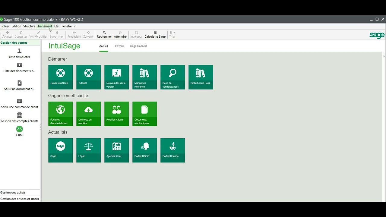 37 SAGE I7 GESTION COMMERCIALE: CORRECTION DU CAS BABY WORLD - FONCTION REAPPROVISIONNEMENT